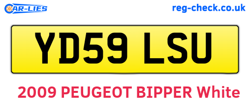 YD59LSU are the vehicle registration plates.