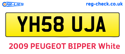 YH58UJA are the vehicle registration plates.