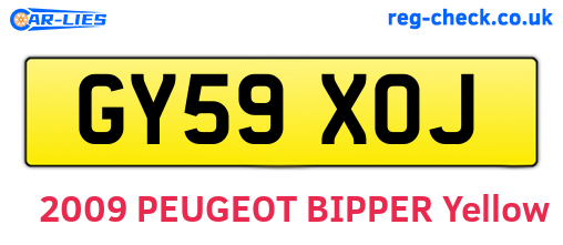 GY59XOJ are the vehicle registration plates.