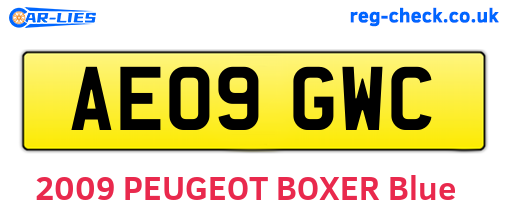 AE09GWC are the vehicle registration plates.