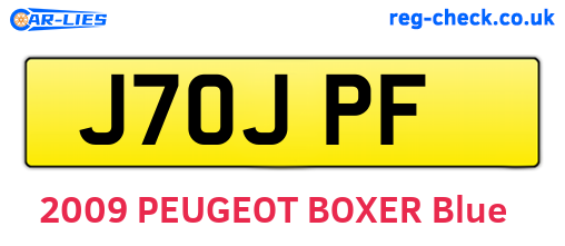 J70JPF are the vehicle registration plates.