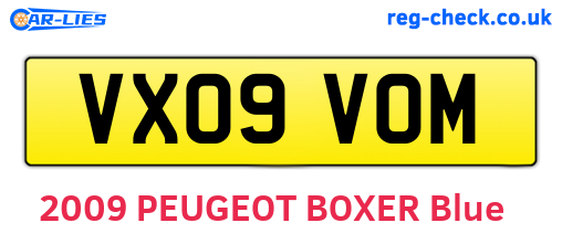 VX09VOM are the vehicle registration plates.