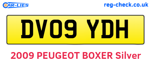 DV09YDH are the vehicle registration plates.