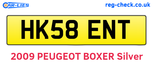 HK58ENT are the vehicle registration plates.