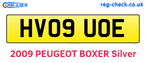 HV09UOE are the vehicle registration plates.