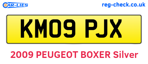 KM09PJX are the vehicle registration plates.