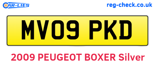 MV09PKD are the vehicle registration plates.