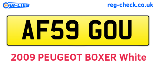 AF59GOU are the vehicle registration plates.