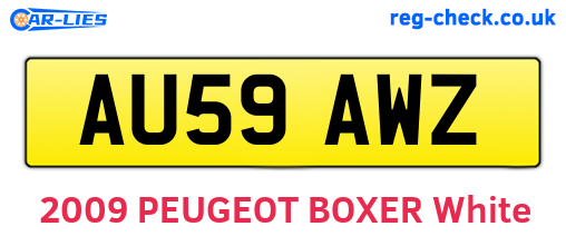 AU59AWZ are the vehicle registration plates.