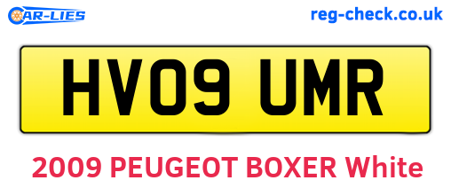 HV09UMR are the vehicle registration plates.