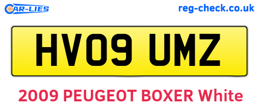 HV09UMZ are the vehicle registration plates.
