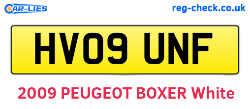 HV09UNF are the vehicle registration plates.