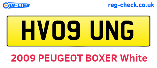 HV09UNG are the vehicle registration plates.