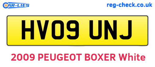 HV09UNJ are the vehicle registration plates.