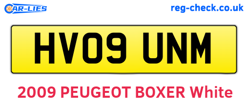 HV09UNM are the vehicle registration plates.