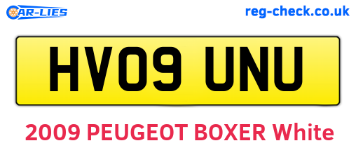 HV09UNU are the vehicle registration plates.