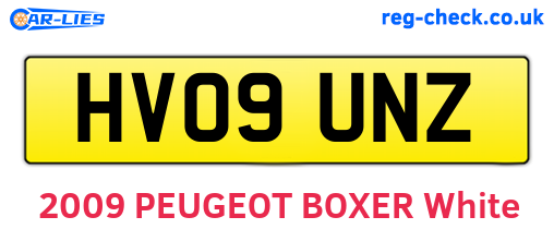HV09UNZ are the vehicle registration plates.