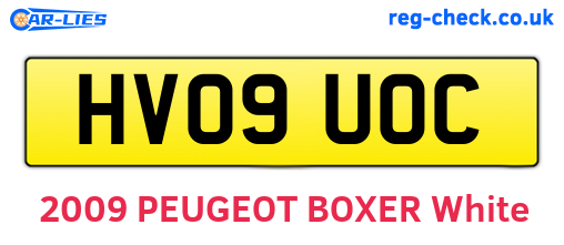 HV09UOC are the vehicle registration plates.