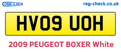 HV09UOH are the vehicle registration plates.