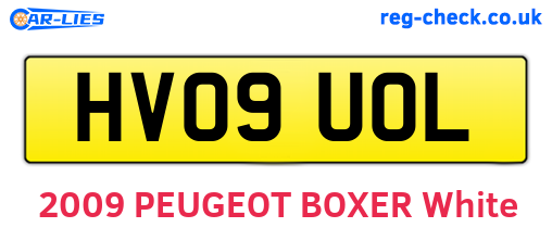 HV09UOL are the vehicle registration plates.