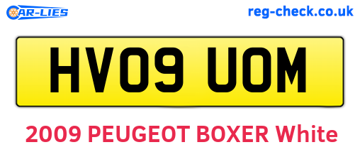 HV09UOM are the vehicle registration plates.