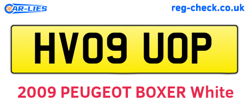 HV09UOP are the vehicle registration plates.