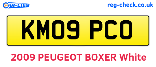 KM09PCO are the vehicle registration plates.