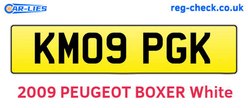 KM09PGK are the vehicle registration plates.