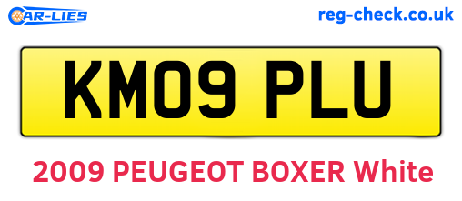 KM09PLU are the vehicle registration plates.