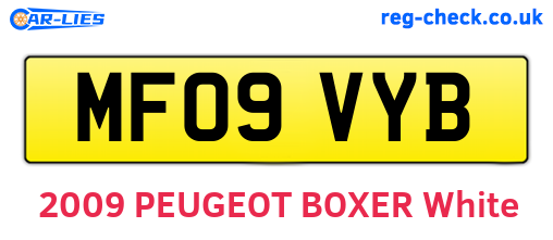 MF09VYB are the vehicle registration plates.