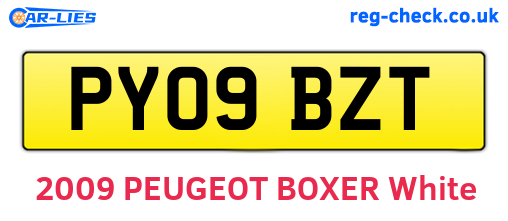 PY09BZT are the vehicle registration plates.