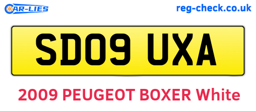 SD09UXA are the vehicle registration plates.