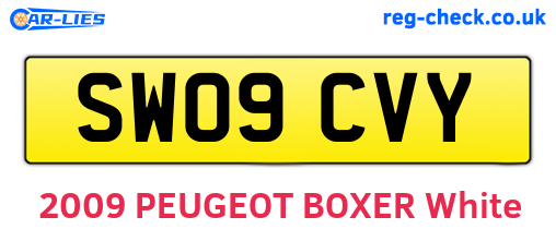 SW09CVY are the vehicle registration plates.
