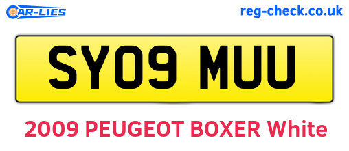 SY09MUU are the vehicle registration plates.