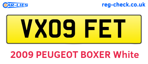 VX09FET are the vehicle registration plates.