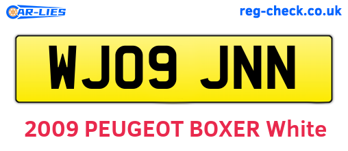 WJ09JNN are the vehicle registration plates.