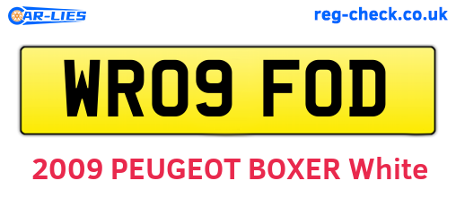 WR09FOD are the vehicle registration plates.