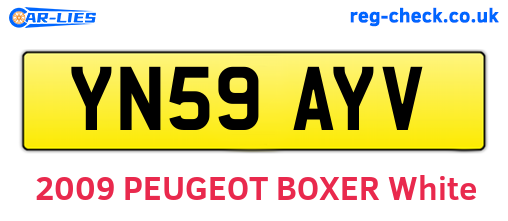 YN59AYV are the vehicle registration plates.