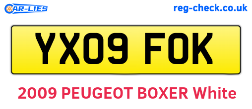 YX09FOK are the vehicle registration plates.