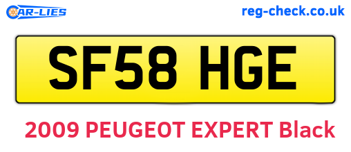 SF58HGE are the vehicle registration plates.
