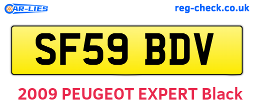SF59BDV are the vehicle registration plates.