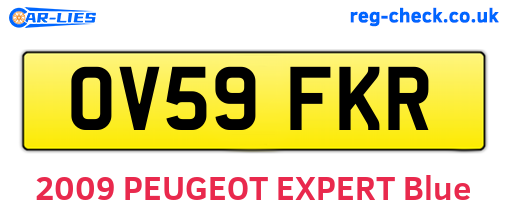 OV59FKR are the vehicle registration plates.