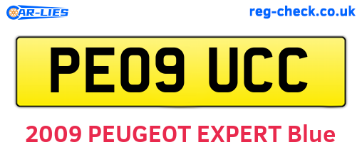 PE09UCC are the vehicle registration plates.