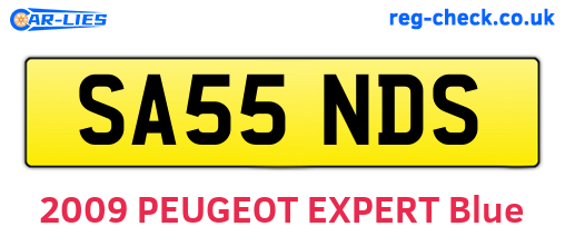 SA55NDS are the vehicle registration plates.