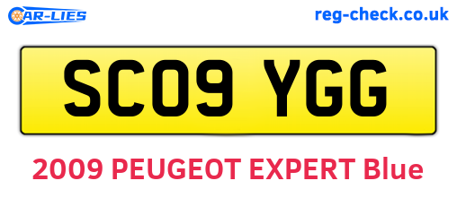 SC09YGG are the vehicle registration plates.