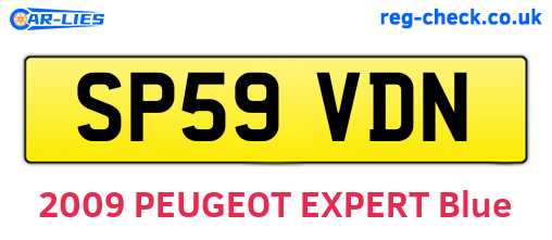 SP59VDN are the vehicle registration plates.