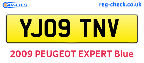YJ09TNV are the vehicle registration plates.
