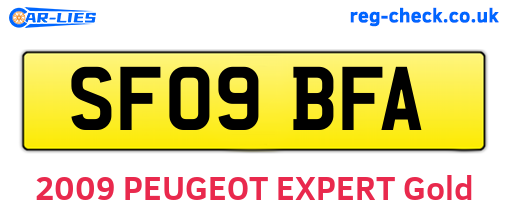 SF09BFA are the vehicle registration plates.