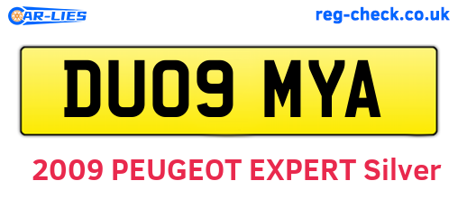 DU09MYA are the vehicle registration plates.