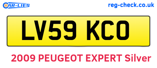 LV59KCO are the vehicle registration plates.